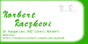 norbert raczkevi business card